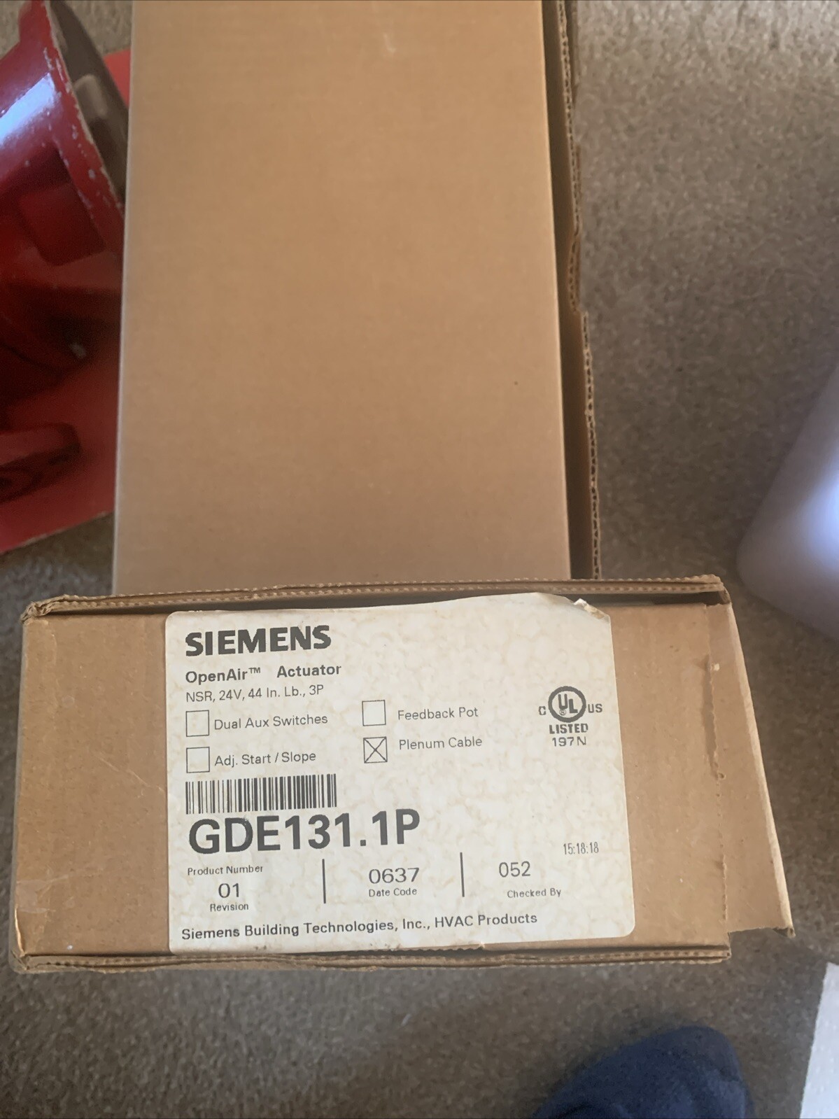 Siemens GDE131.1P OpenAIr Actuator NSRt24 V 44inch Lb 3P NOS NIB