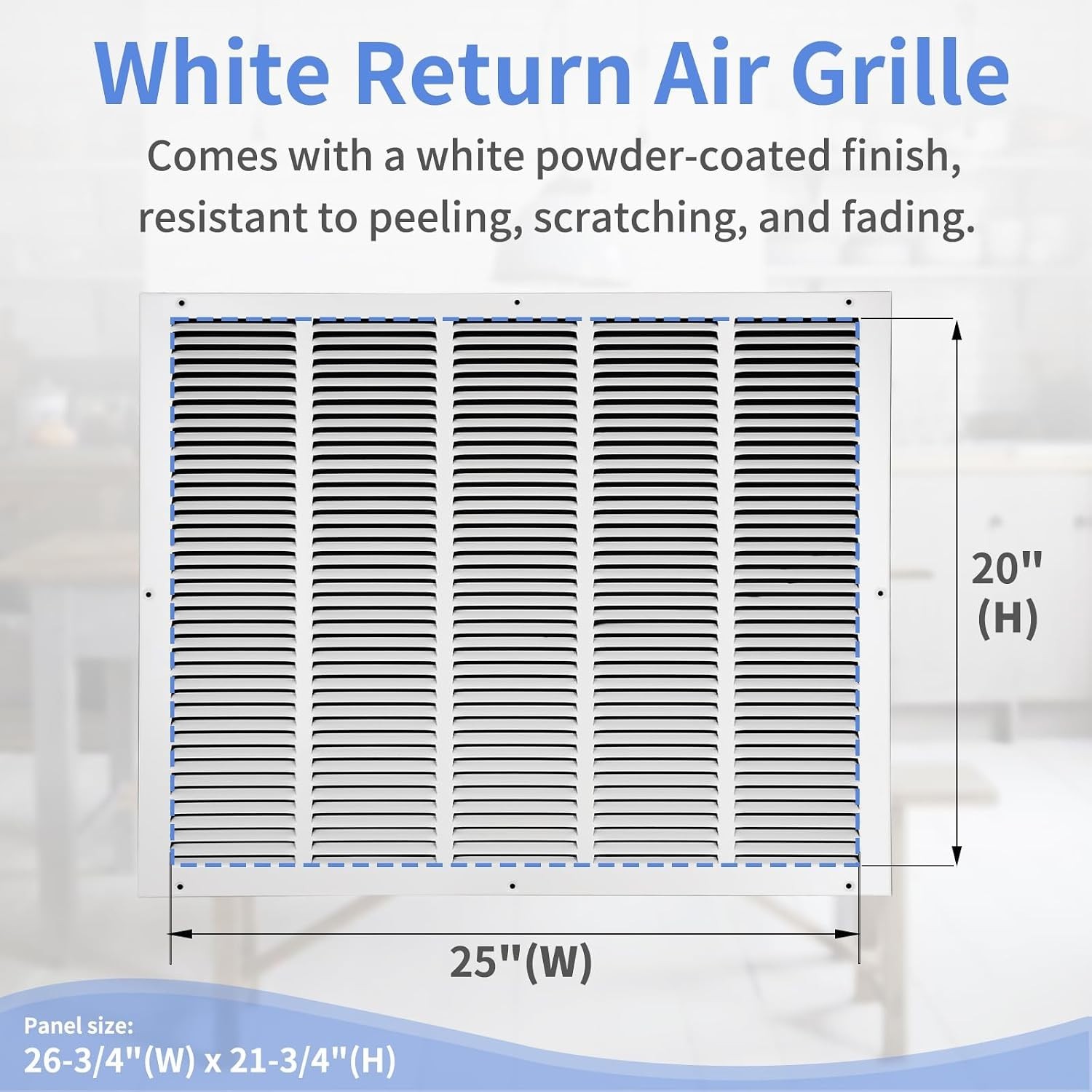 25″ x 20″ Steel Return Air Grille Vent Cover – HVAC Air Return Vent Cover