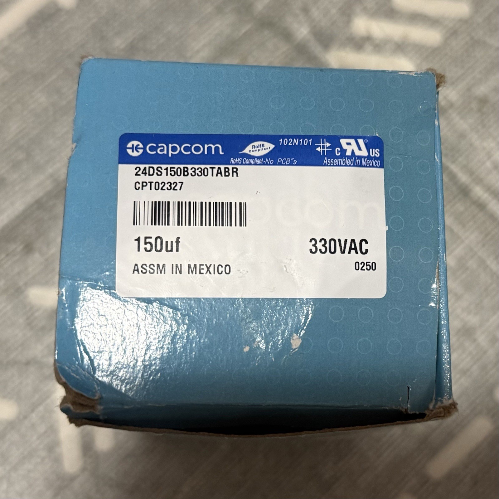 Capcom 150uF 330VAC Start Capacitor 24DS150B330TABR CPT02327 New