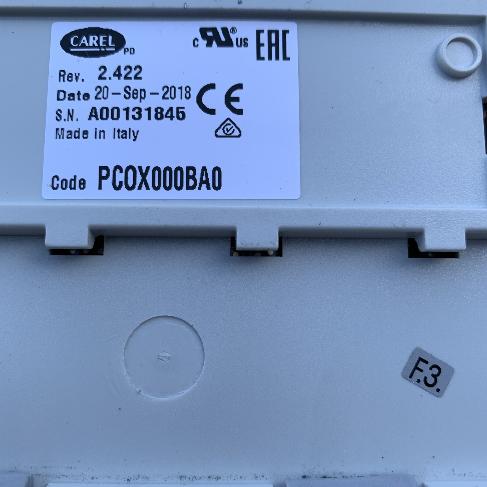 Carell pCO5 PCOX000BAO Compact controller  REV 2.422 F.3. March 2018 Dimpled