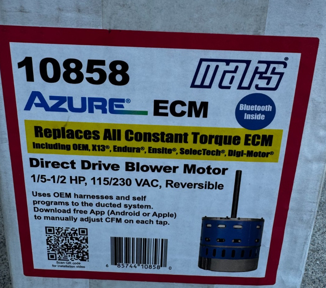 NEW MARS Blower Motor 1/5 – 1/2 HP 1075 RPM 115/230 X13 MOTOR 10858 **C20**