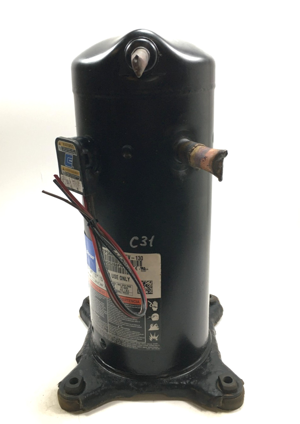 Copeland 3 ton Scroll Compressor ZP34K5E-PFV-130 1PH R-410A use only! used #C31