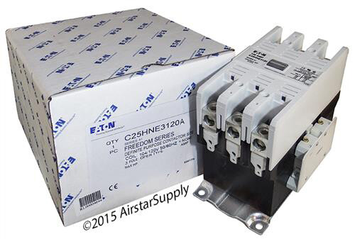 120 Amp Contactor C25HNE3120A Eaton / Cutler Hammer 3 Pole 120 V Volt Coil