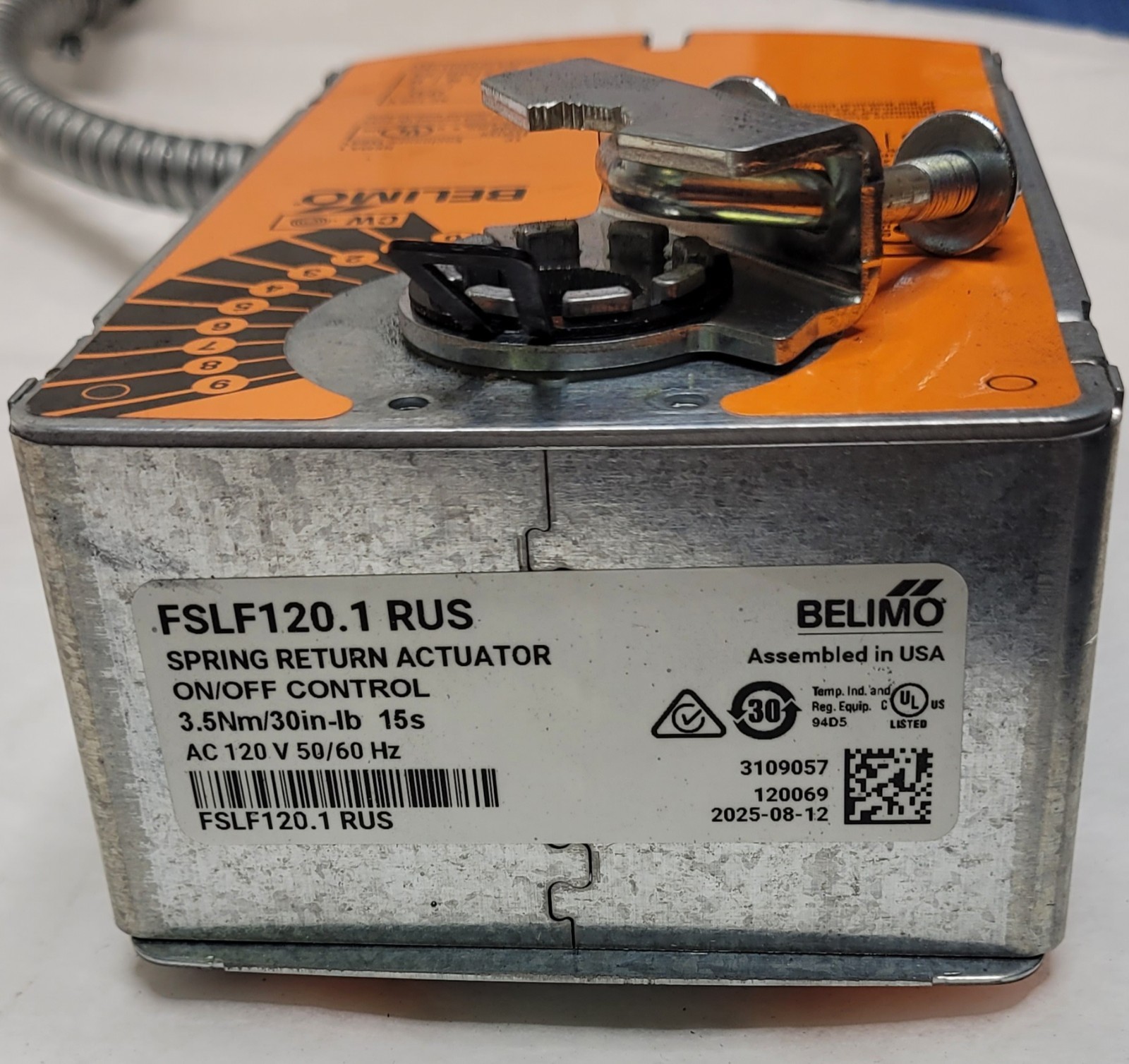 Belimo Ruskin FSLF120 RUS Spring Return Actuator With EFL-165 Fuse Link