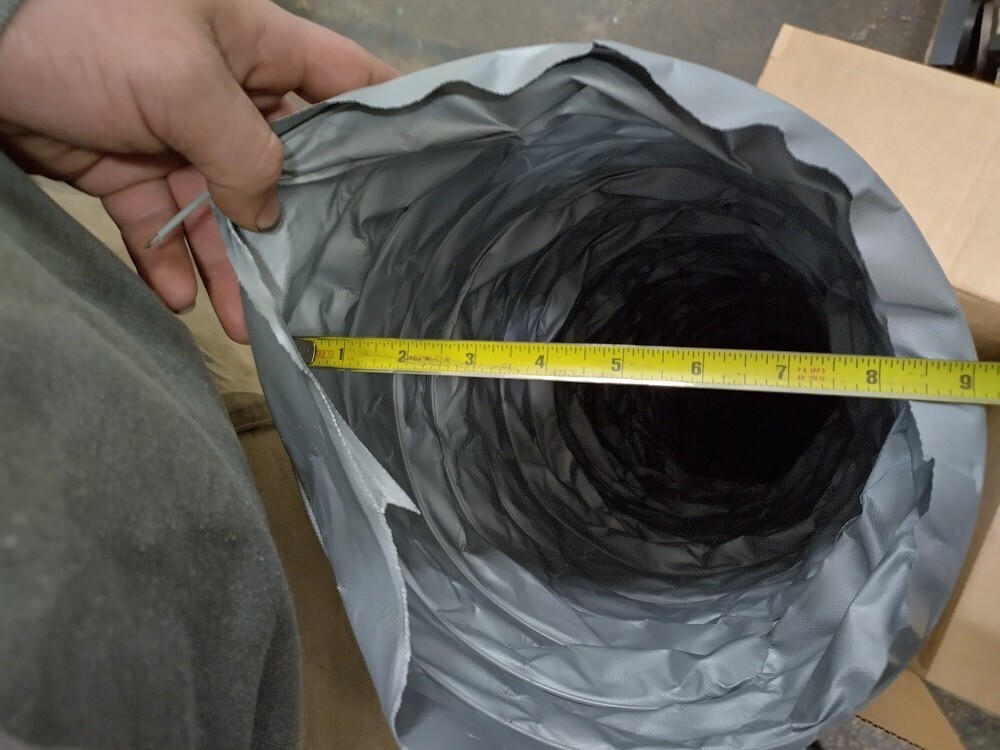 Hi-Tech Duravent 8″ x 25′ Fiberglass / PVC Duct Hose