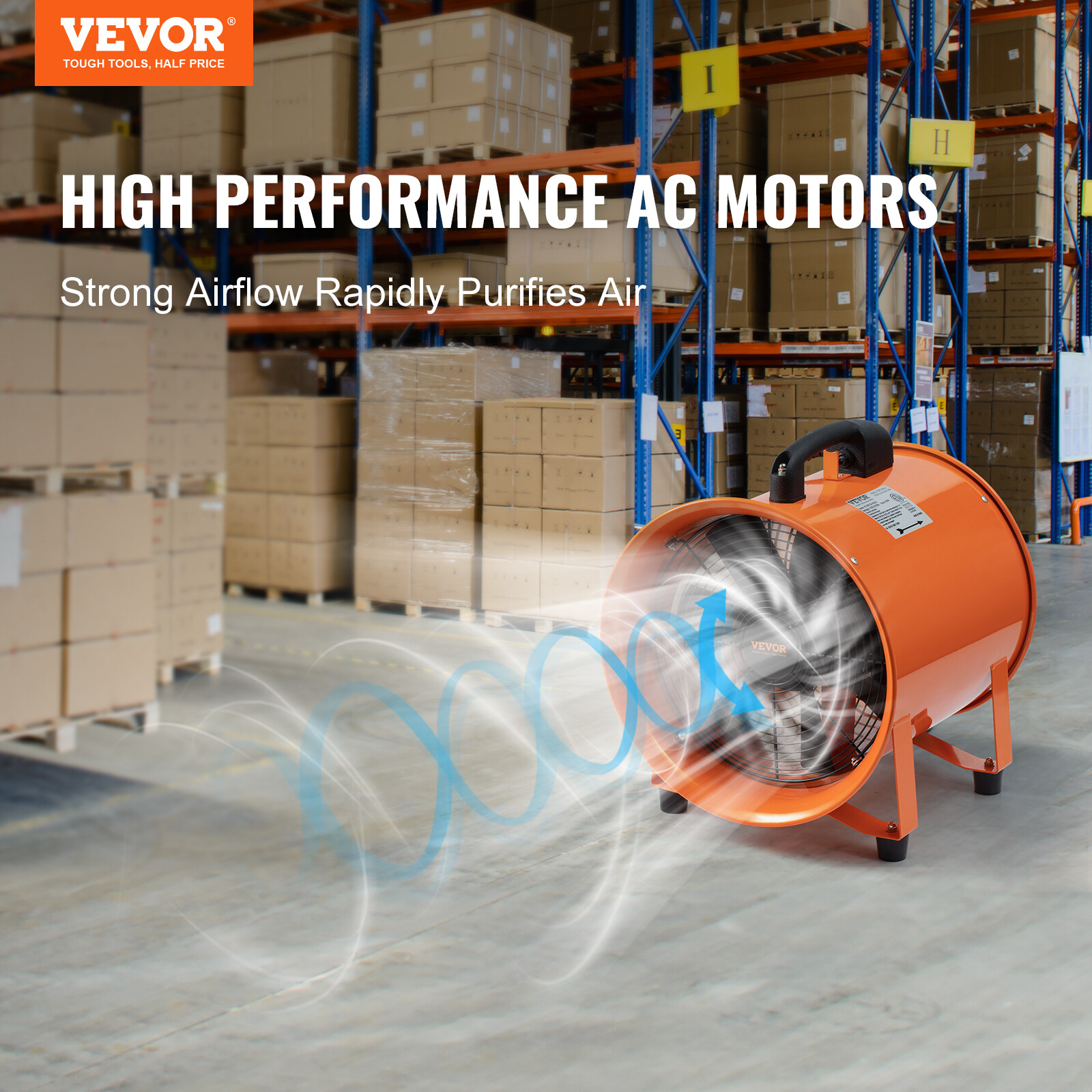 VEVOR 10″ Portable Extractor Fan Blower 10m Duct Hose Ventilator Industrial
