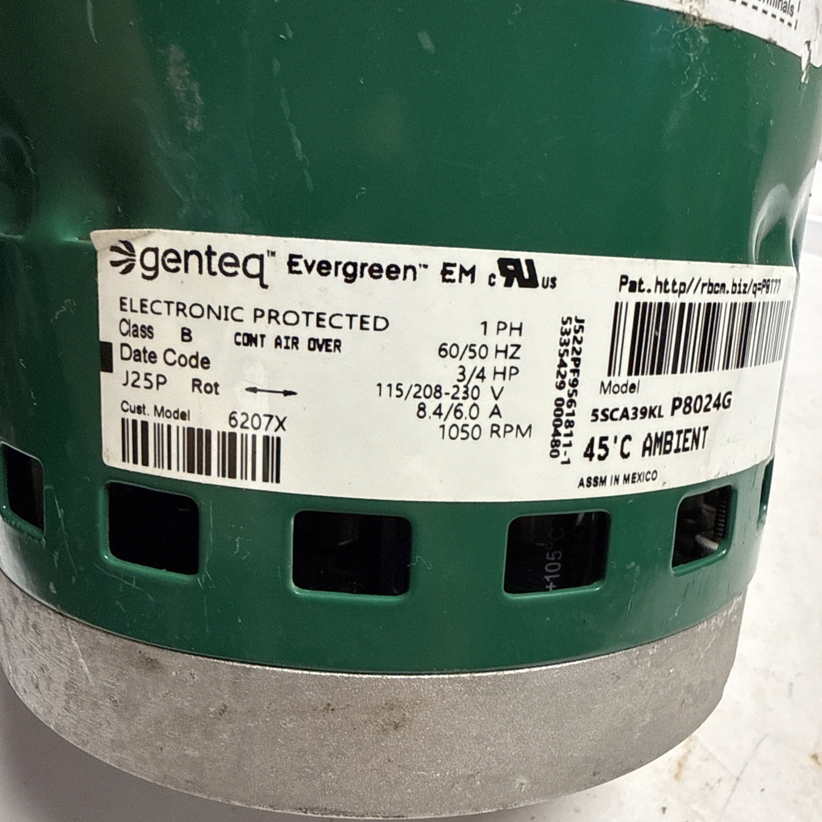 Genteq evergreen 5SCA39KLP8024G NF10 3/4 HP