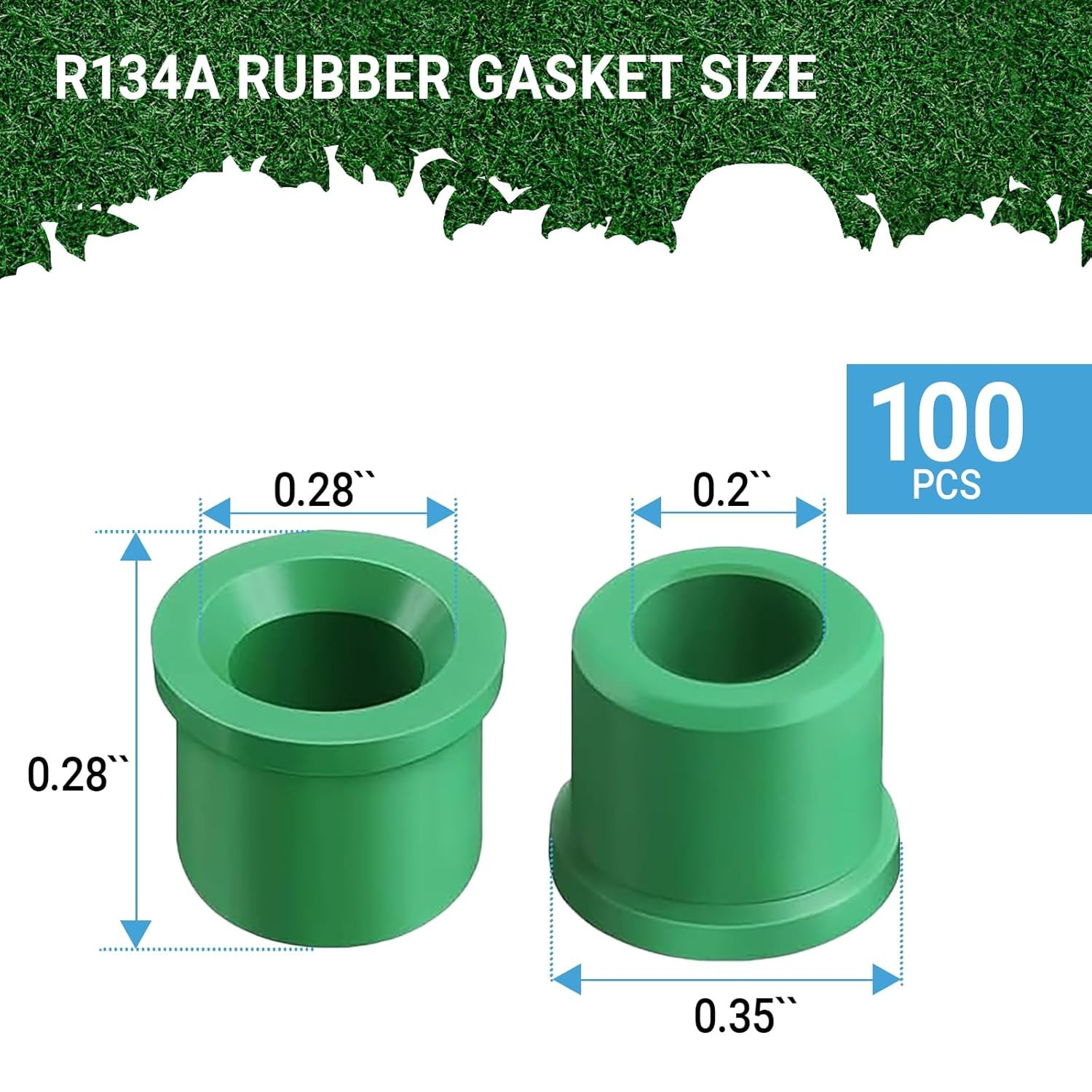 100PCS 1/4″ Quick Coupler Charging Gaskets, HVAC Hose Seals, Rubber O-Ring Repai