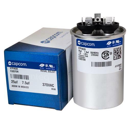 Capcom Capacitor Round 25/7.5 uf 370 volt Fits GE Genteq 97F9826 Z97F9826