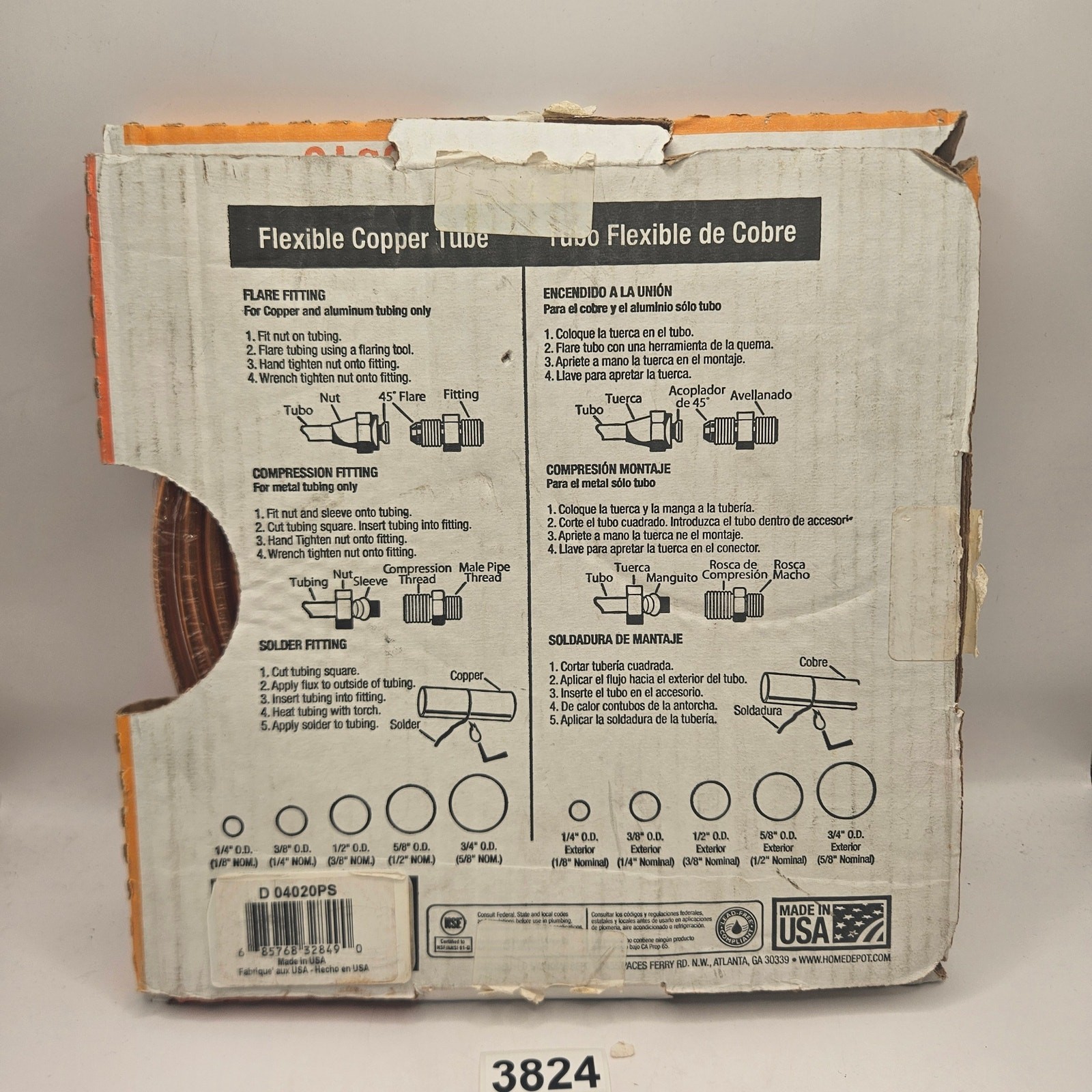 EVERBILT SOFT COPPER REFRIGERATION COIL 1/4″ OD X 20 FT 938-422 NIB