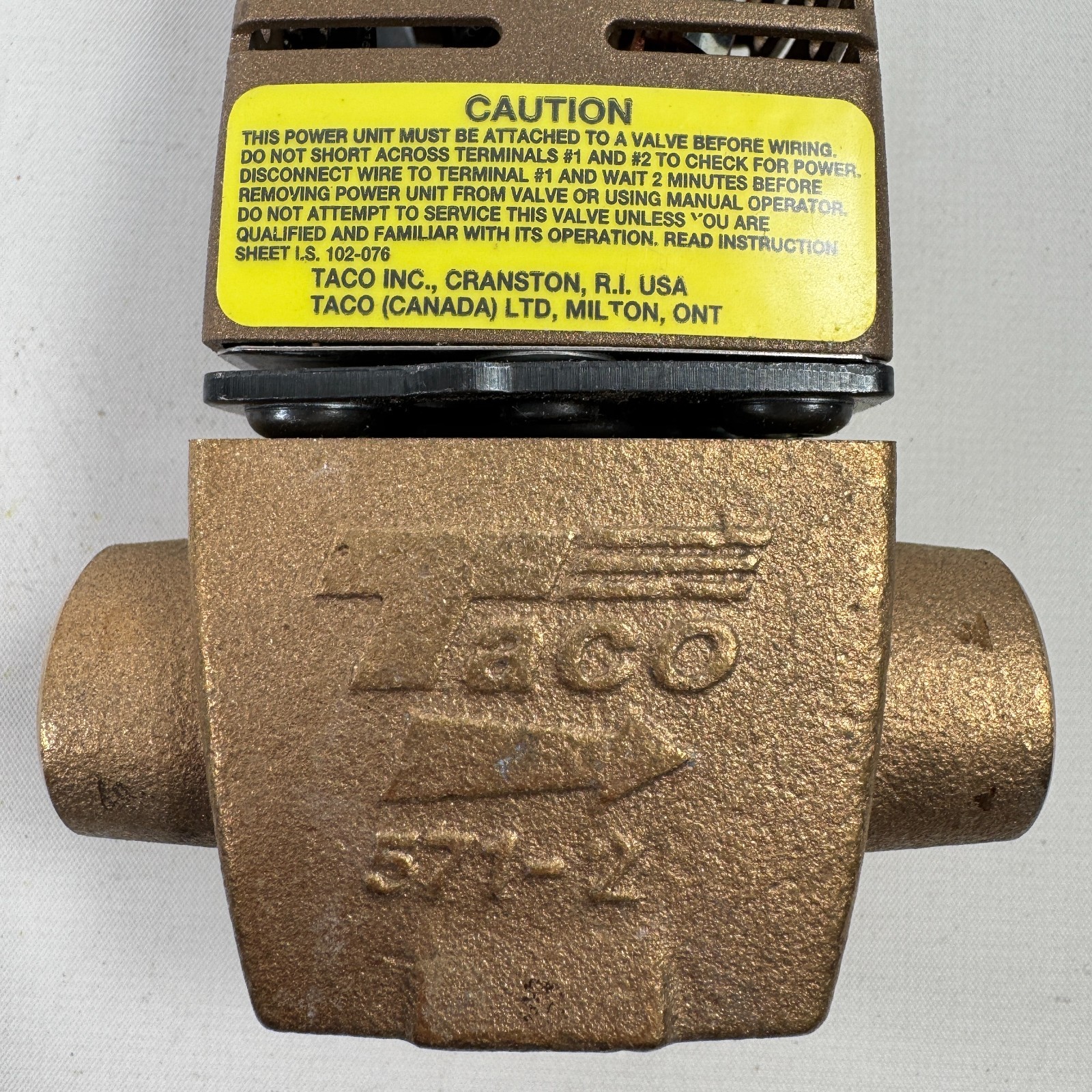 Taco Zone Valve 2 Way Gold Series 571-2, 3/4″ Sweat , 24V, 125 PSI