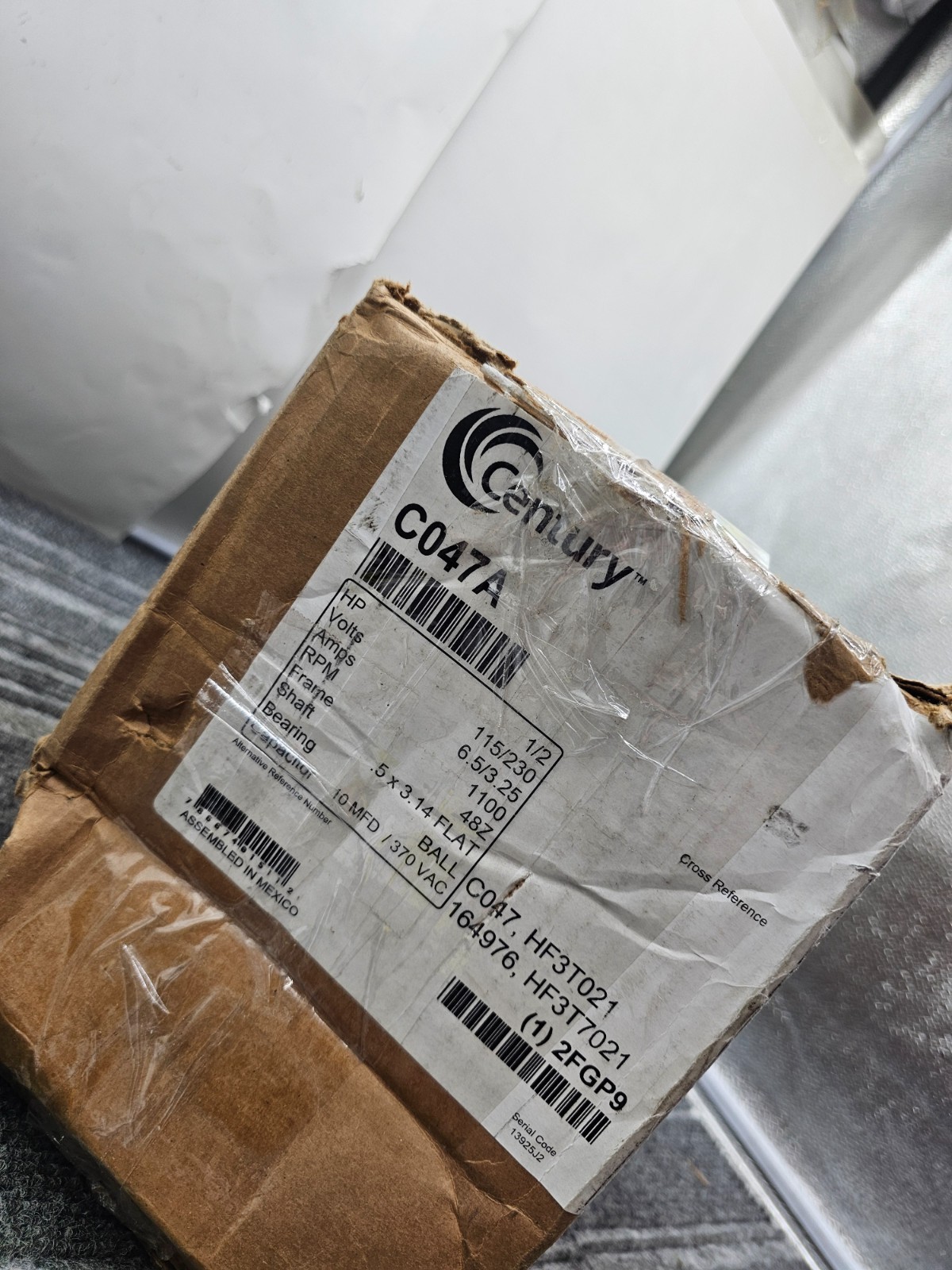 Century C047A Direct Drive Fan Motor, 1/2 HP, 1 Ph, 60 Hz, 115/230 V, 48Z Frame