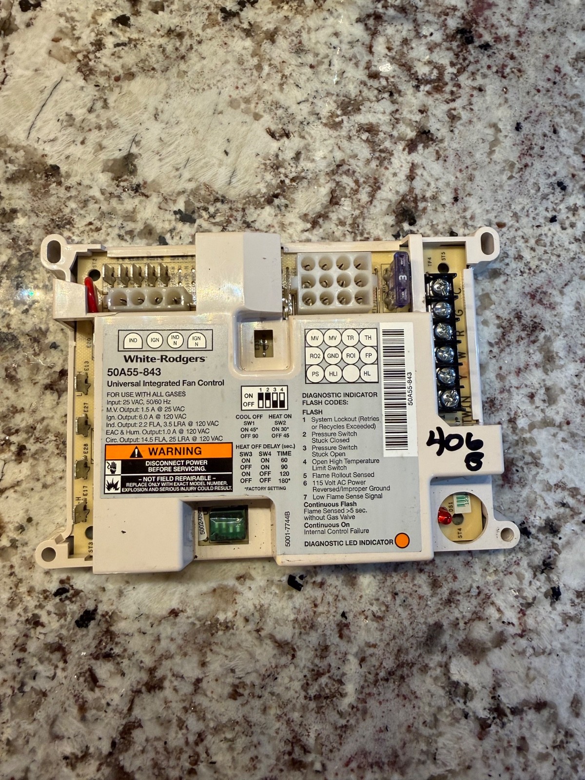 White-Rodgers 50A55-843 Universal Integrated Furnace Control Circuit Board