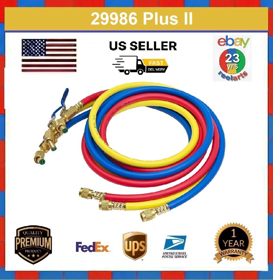 29986 Plus II 1/4″ Hose with Compact Ball Valve End Refrigerant Charging Hose