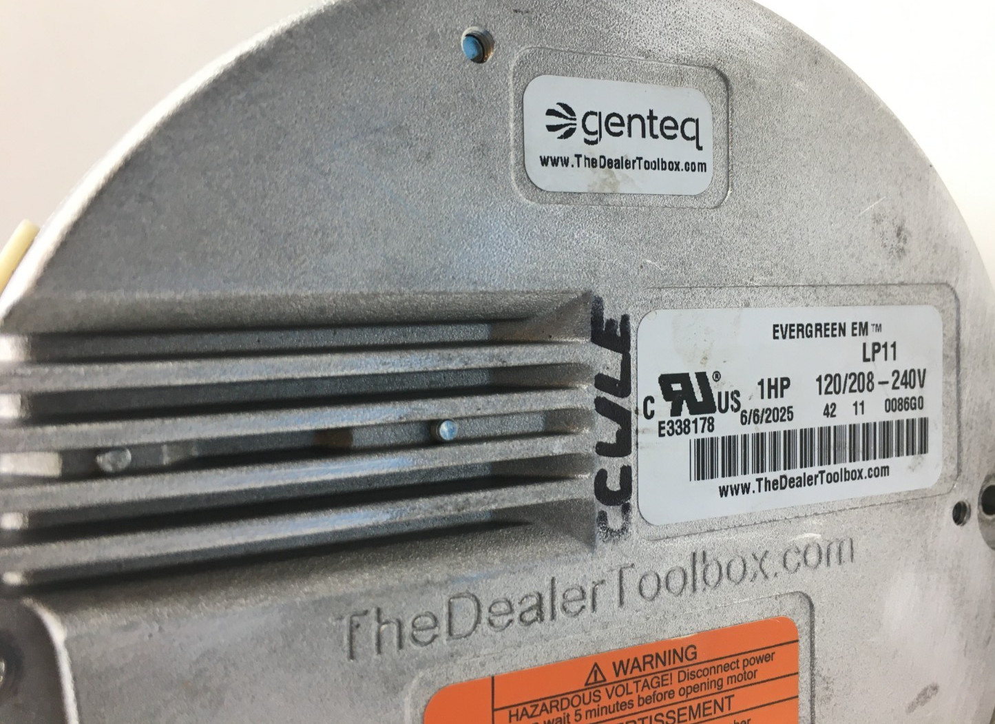 Genteq Evergreen EM LP11 Module Only 120/208-240V 1HP CCW Lead End used #W705