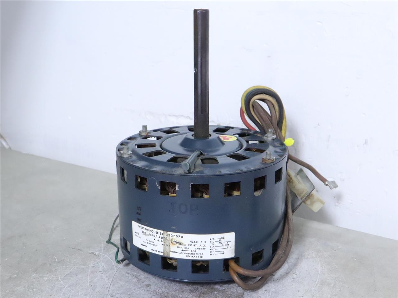 Westinghouse 323P078 HVAC Fan Blower Motor 1/3HP 115V RPM 1075 4SPD 1PH