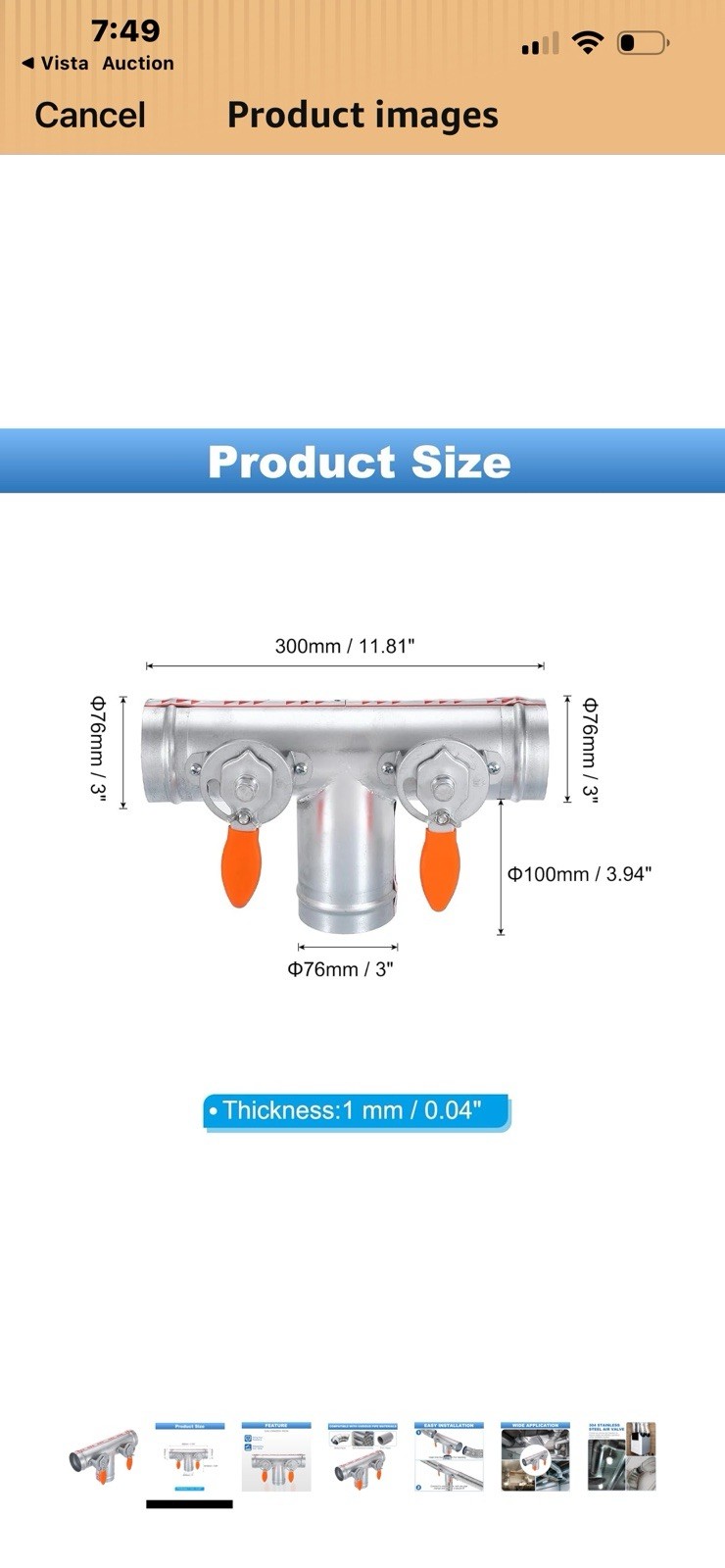 6 Inch OD 3 Way Splitter T-Shaped Manual Volume Damper for Vents Fans