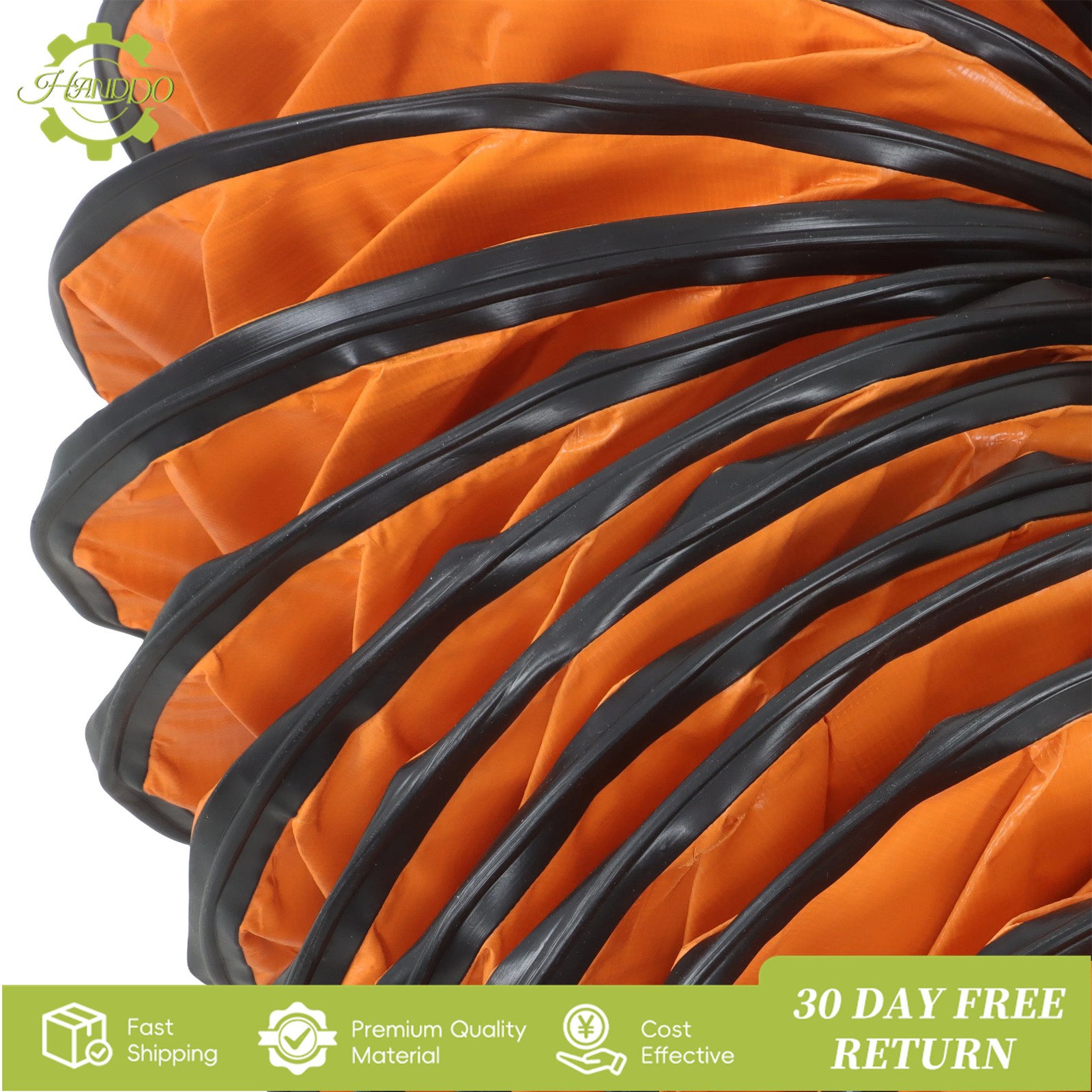 25ft PVC Flexible Duct Hosing with S Hook & Steel Support for 8″ Utility Blower