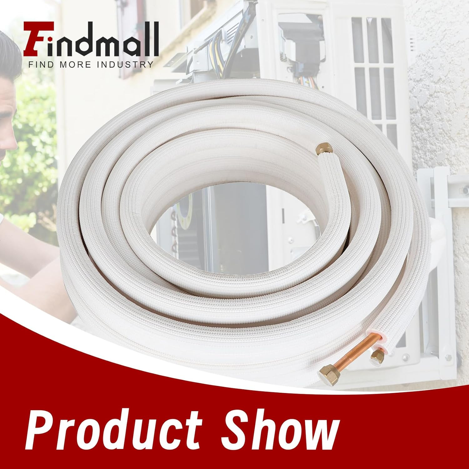 50FT Insulated Copper Hose for Mini Split AC – 1/4 & 3/8 Inch Extension Kit