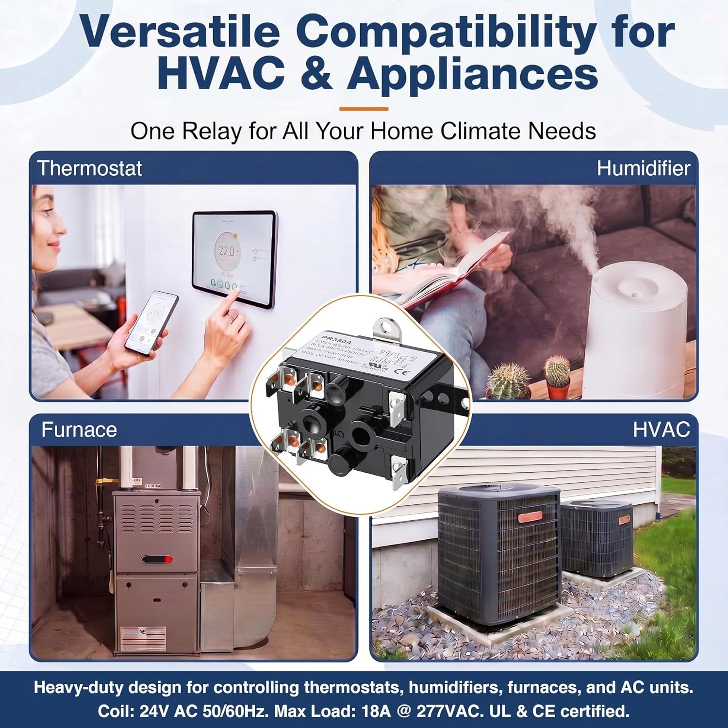 Compact 24V SPST Automatic Fan Relay – Reliable Solution for HVAC and Appliance