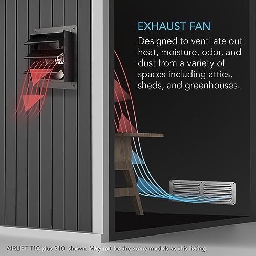 AC Infinity AIRLIFT T12, Shutter Exhaust Fan 12″ with WiFi Temperature Humidi…
