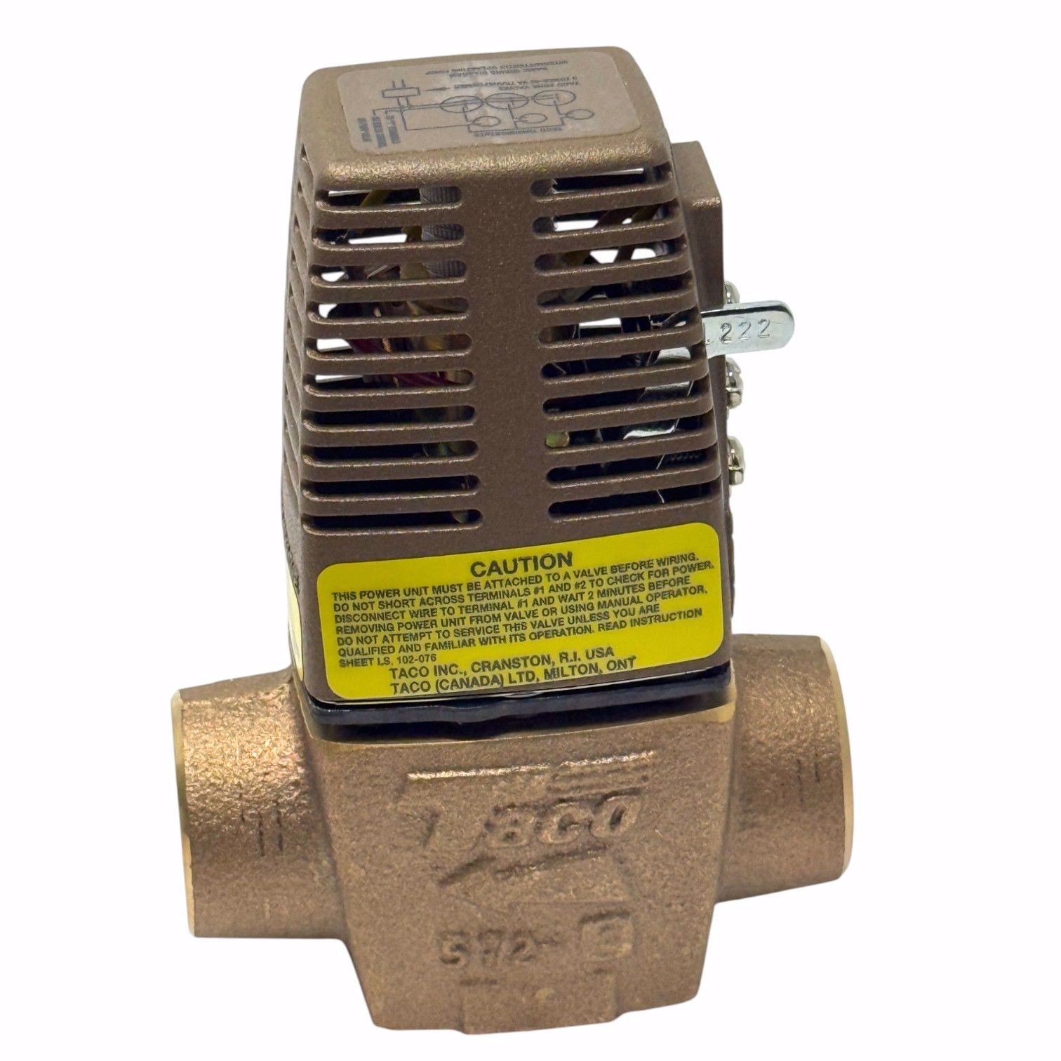 TACO 572-3 GOLD SERIES HEAT MOTOR ZONE VALVE 1 INCH SWEAT
