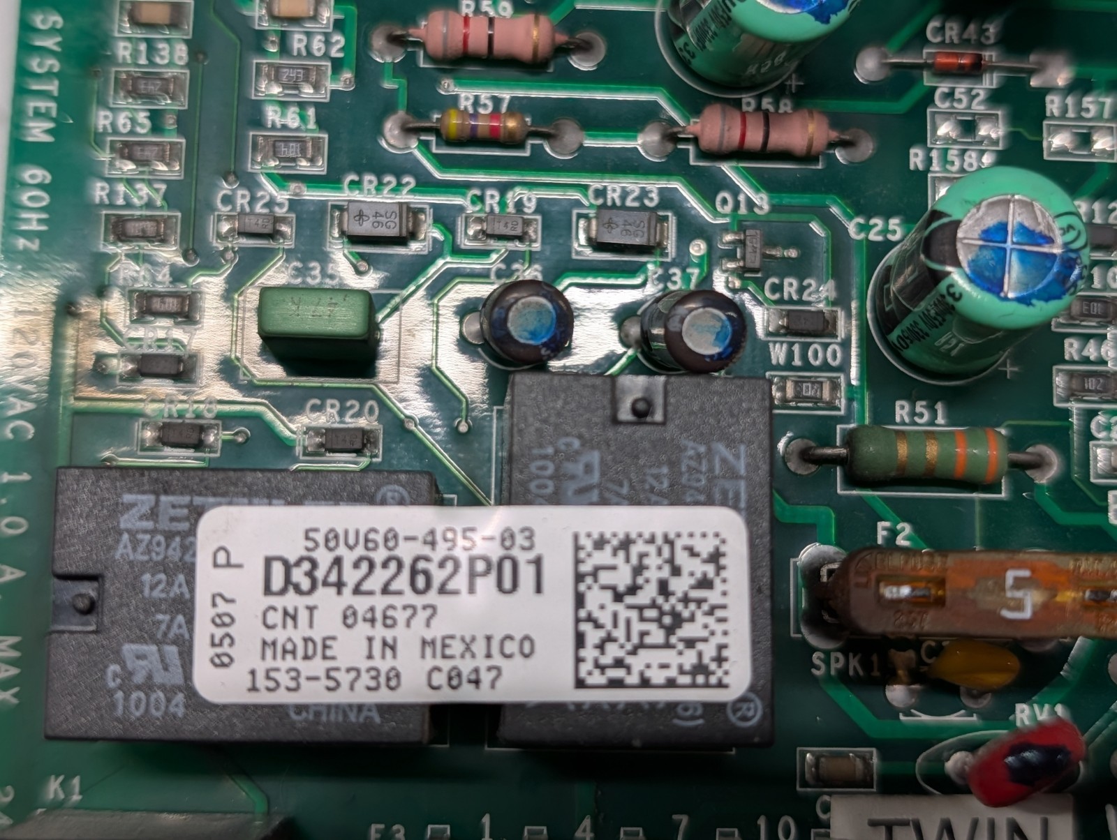 TRANE American Standard 50V60-495-03 Circuit Board D342262P01 used