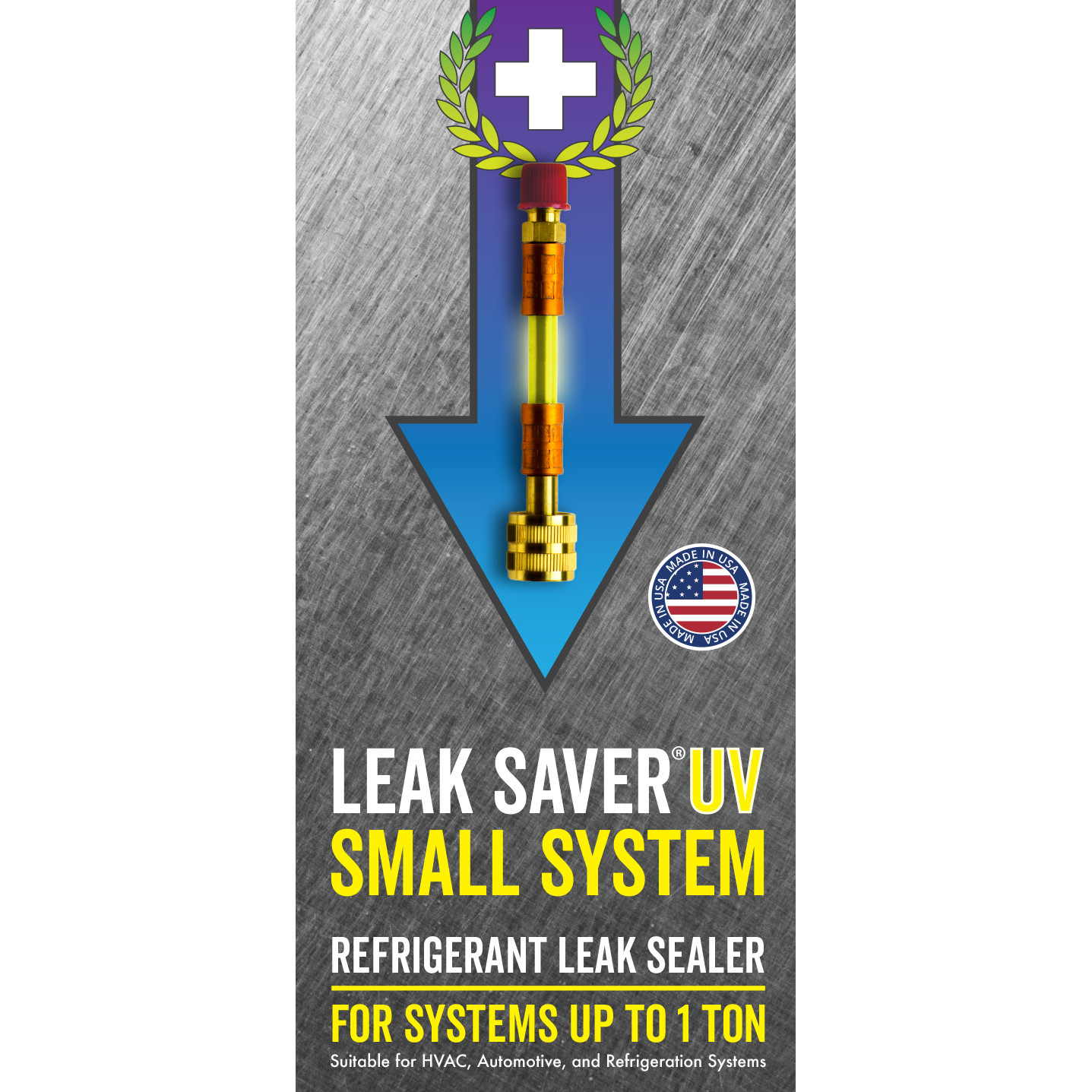 Leak Saver Direct Inject Refrigerant Leak Sealer UV Small System 1 Ton 6 Pack