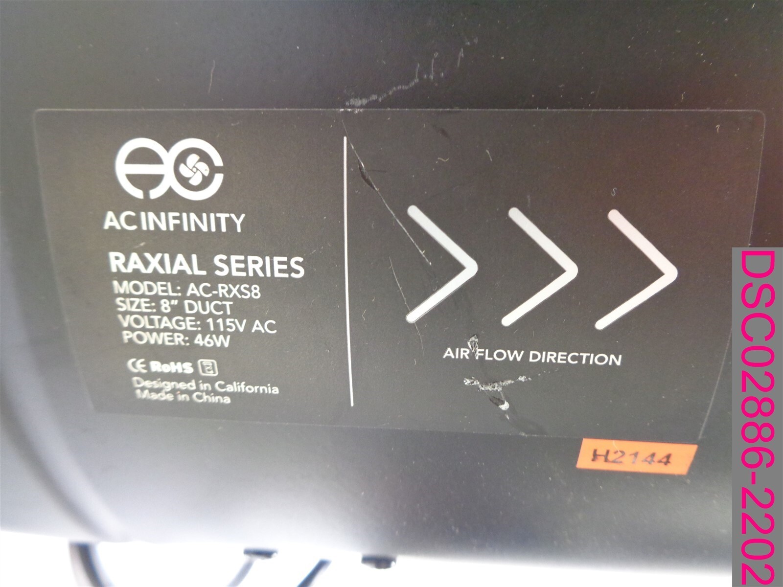 Bent; AC Infinity Raxial Series Booster Fact Duct 8″ AC-RXS8 w/ Speed Controller