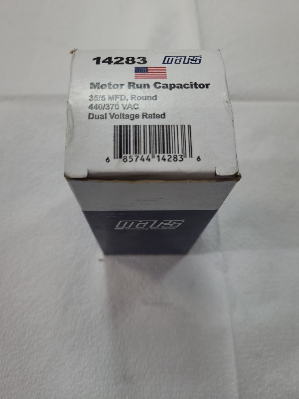 Mars 14283 Motor Run Capacitor NOS 35/5 MFD- Round 370/440VAC Dual Voltage Rated