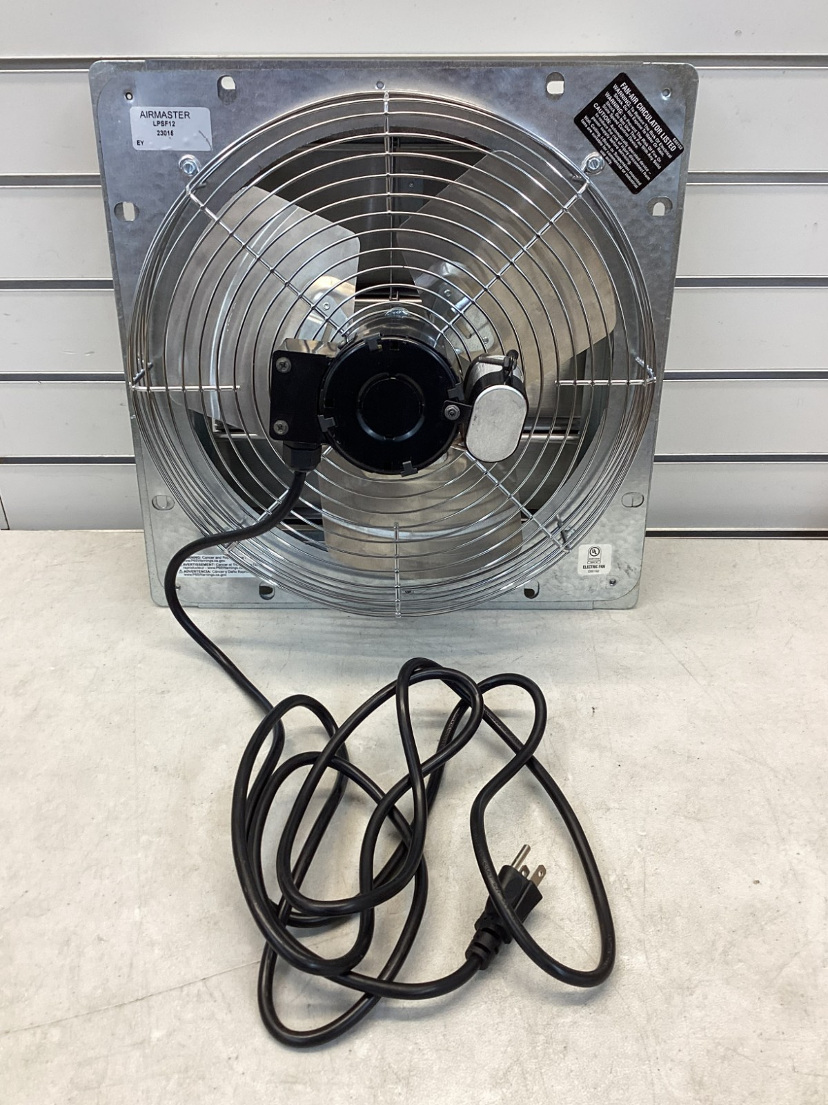 Airmaster Fan 23015 1/30 HP 115VAC 12 In Blade Dia Shutter Mount Exhaust Fan