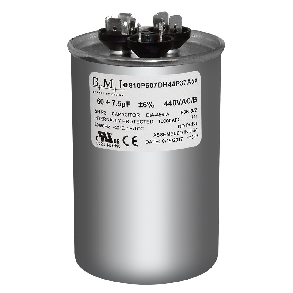60/7.5 MFD 370 440 VAC Run Capacitor replaces GE Genteq Capcom C36075R C46075R
