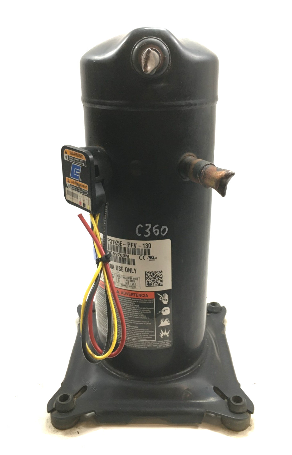 Copeland 2.5 Ton Scroll Compressor ZP31K5E-PFV-130 R410A 208/230V 1 PH used C360