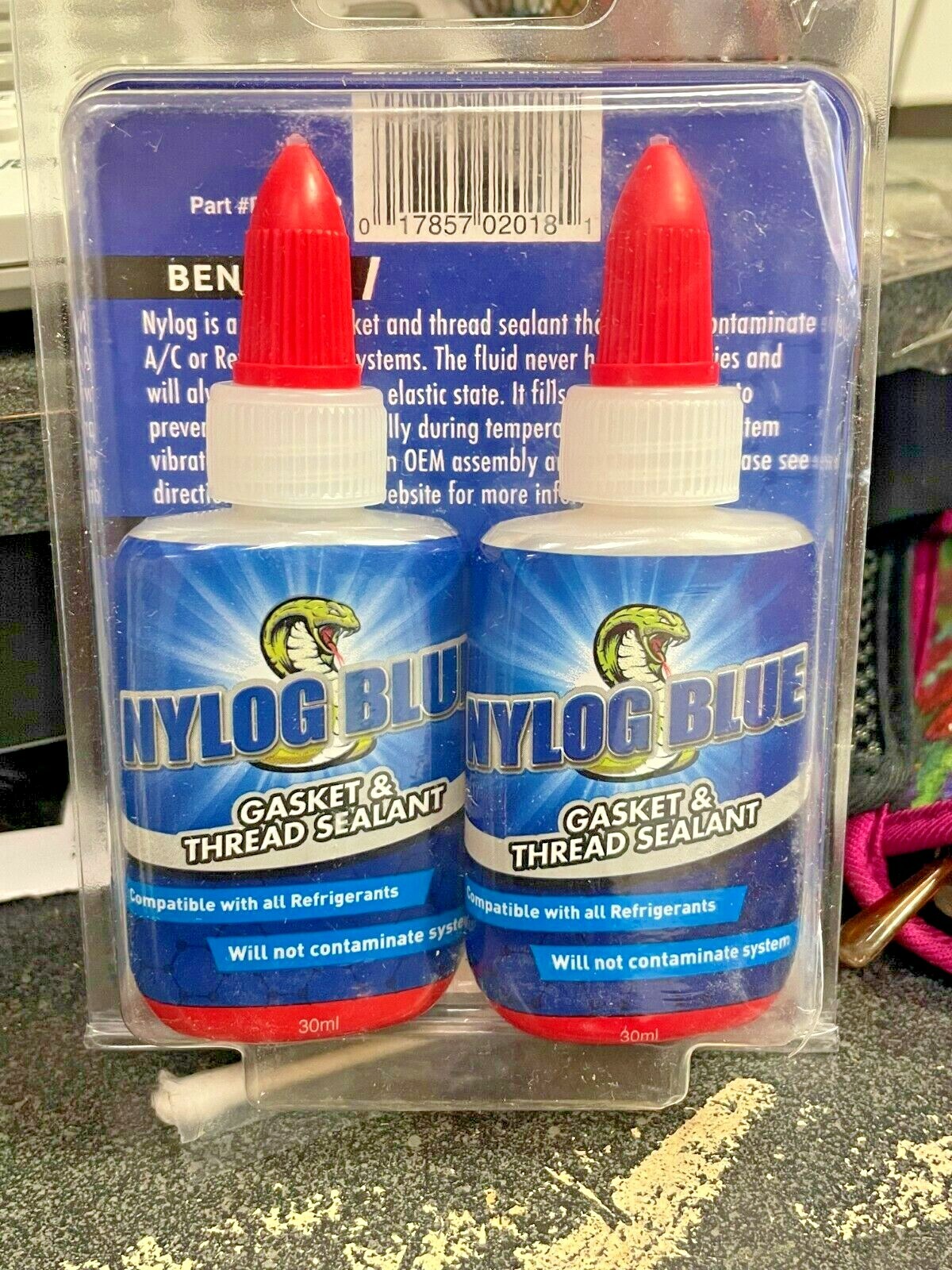 Nylog Blue Gasket & Thread Sealant, (2) Compatible with all Refrigerants RT201BP