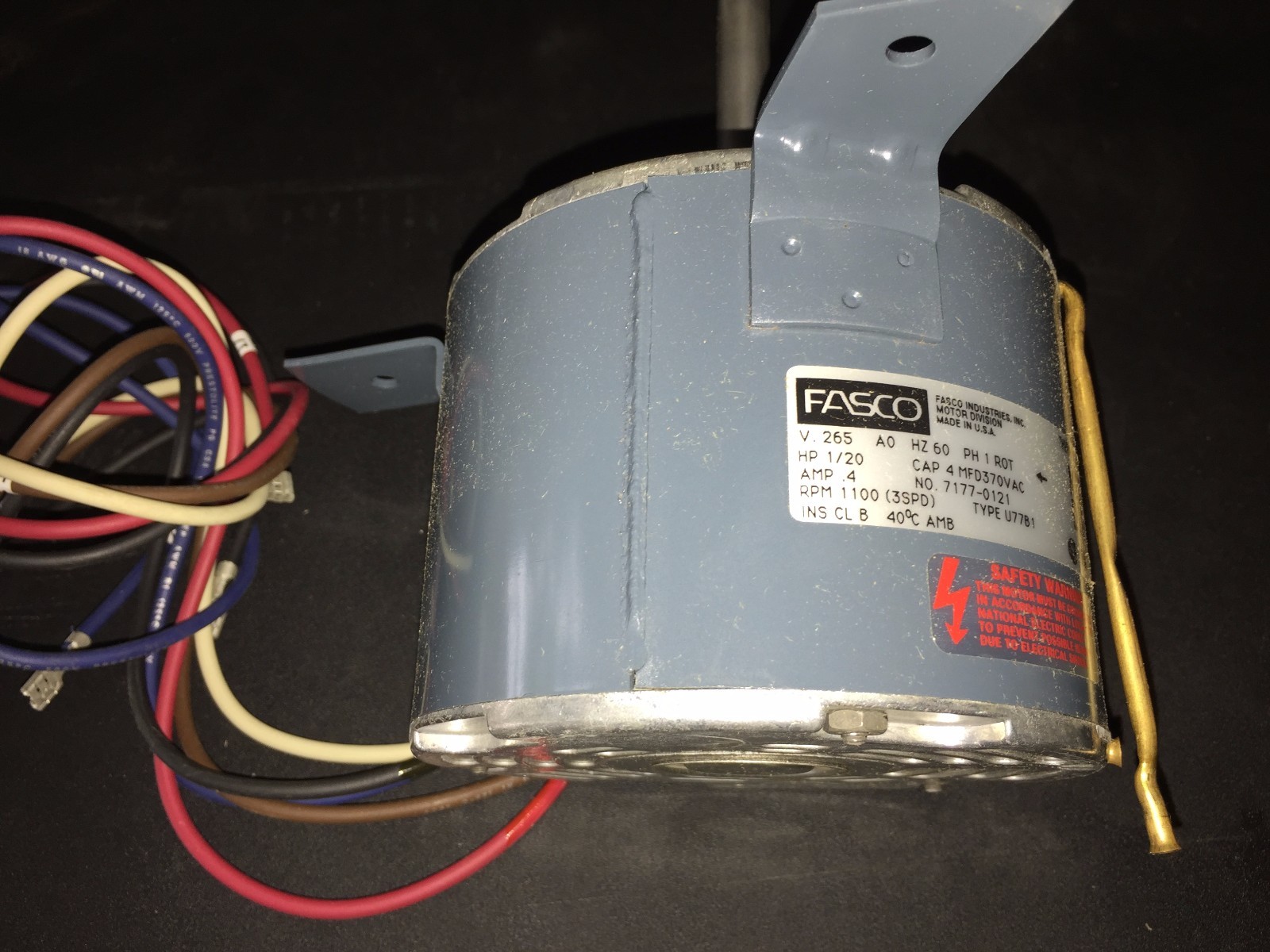 Fasco D1062 5″ Dia. 1/20-1/30-1/40HP 265V 1100RPM 3-SPD Amana Electric Motor