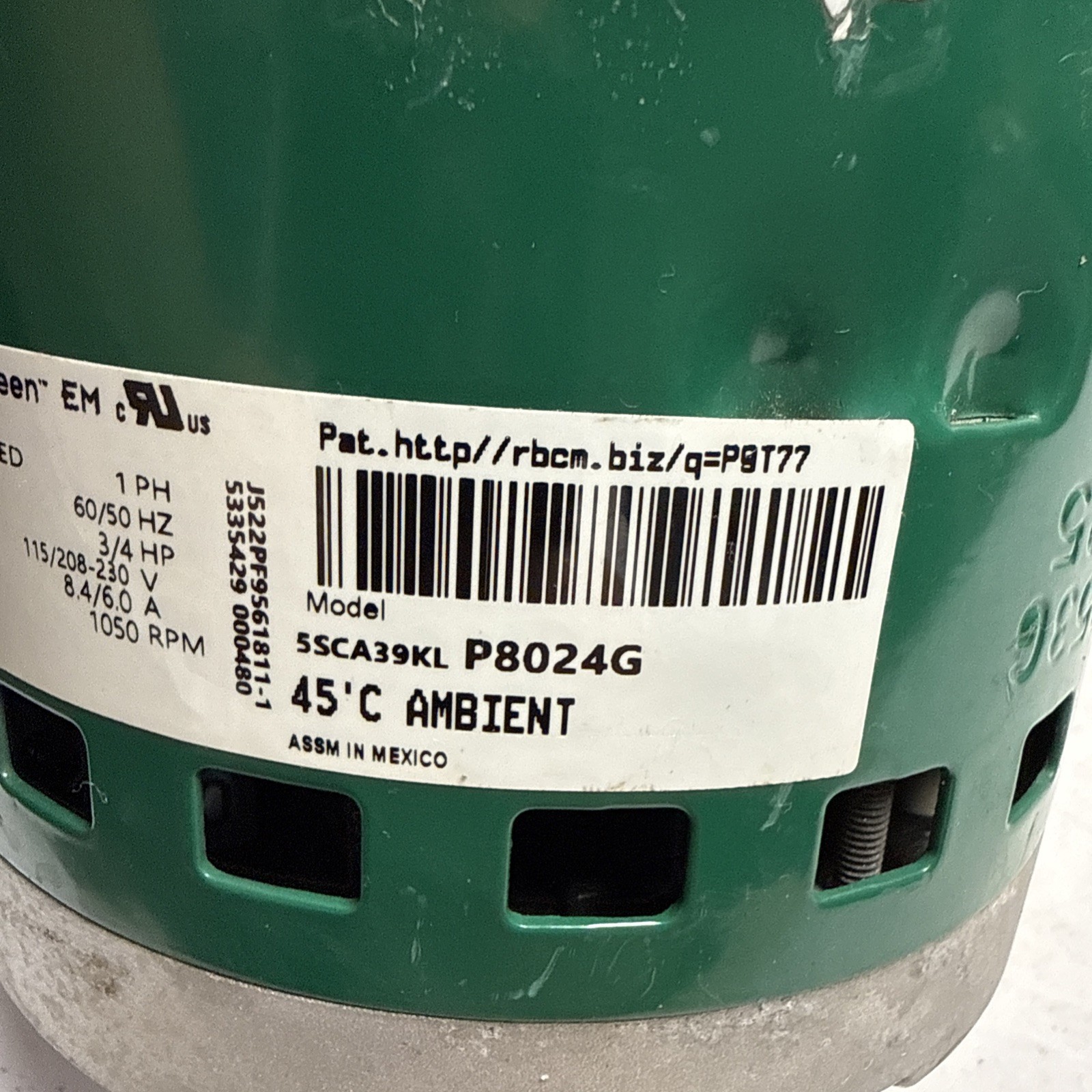 Genteq evergreen 5SCA39KLP8024G NF10 3/4 HP