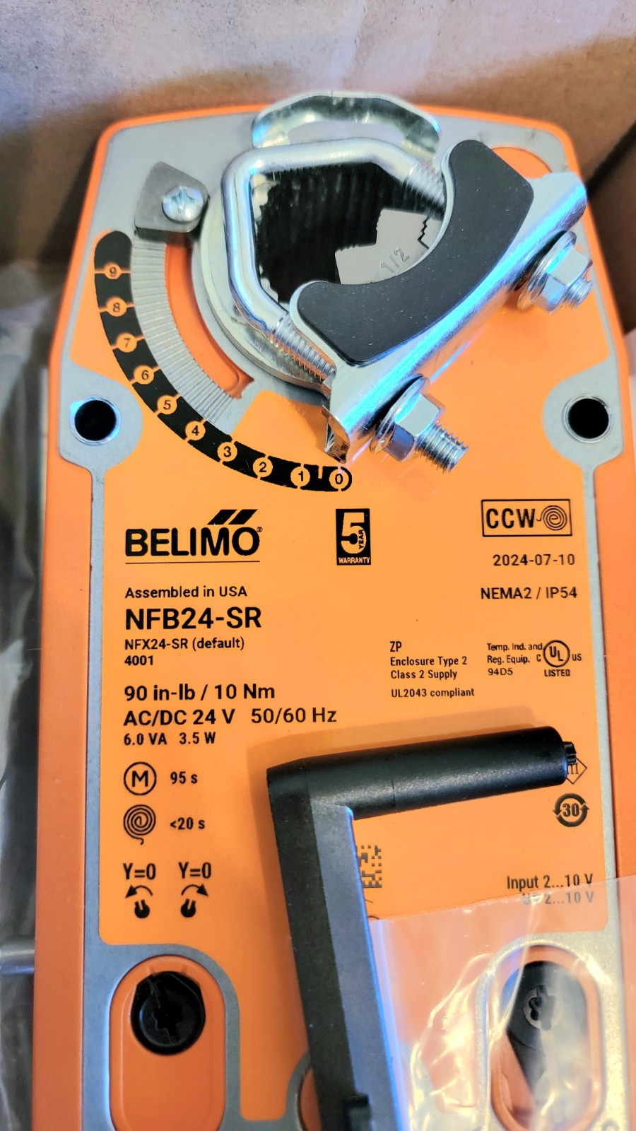 Belimo NFB24-S Damper Actuator 90in-Lb, 20Nm AC/DC24V New in Box