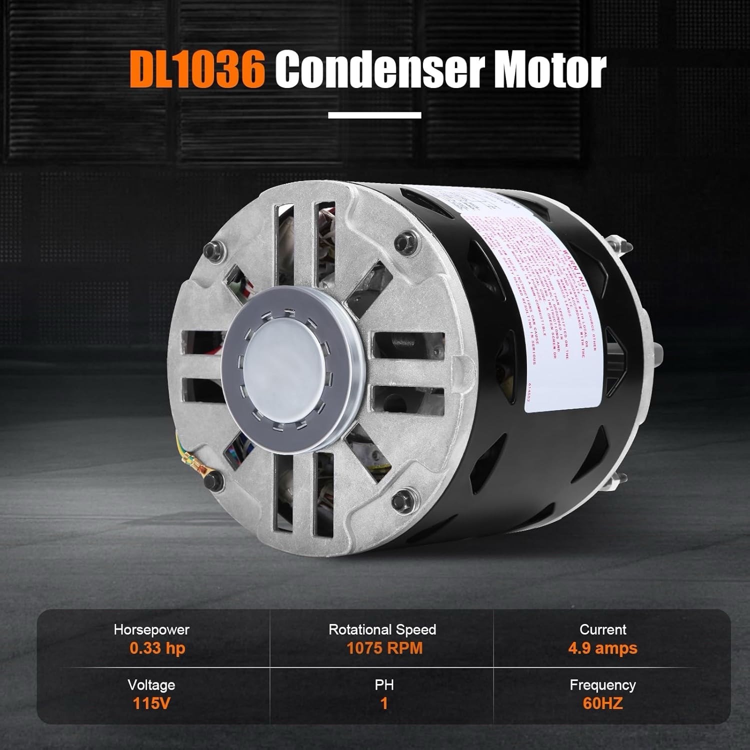 DL1036 Direct Drive Blower Motor – 1/3 HP, 1075 RPM, 3 Speed, 115 Volt,