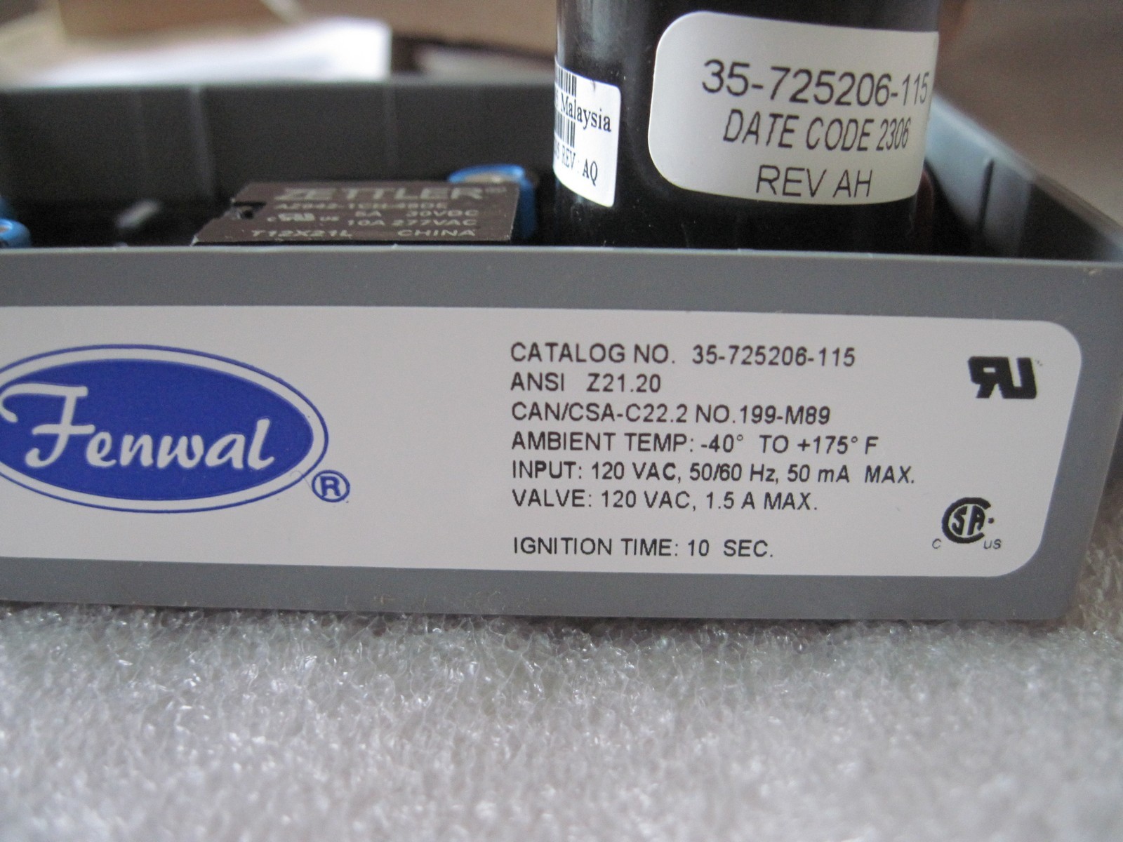 Fenwal 35-725206-115 Direct Spark Ignition Controller, 120 VAC, 10 second, NEW