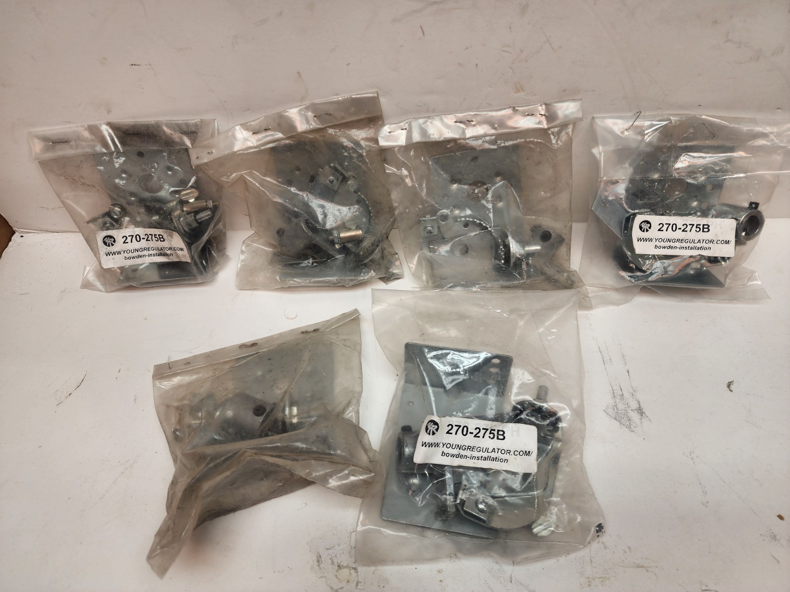 Lot 2 Young Regulator 270-275B Rack and Pinion Control with an Angle Bracket