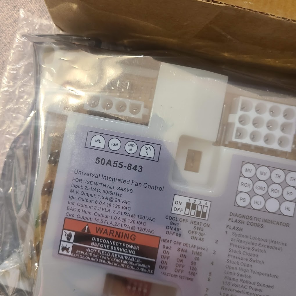 50A55-843 Furnace Control Circuit Board Replacement for White Rodgers