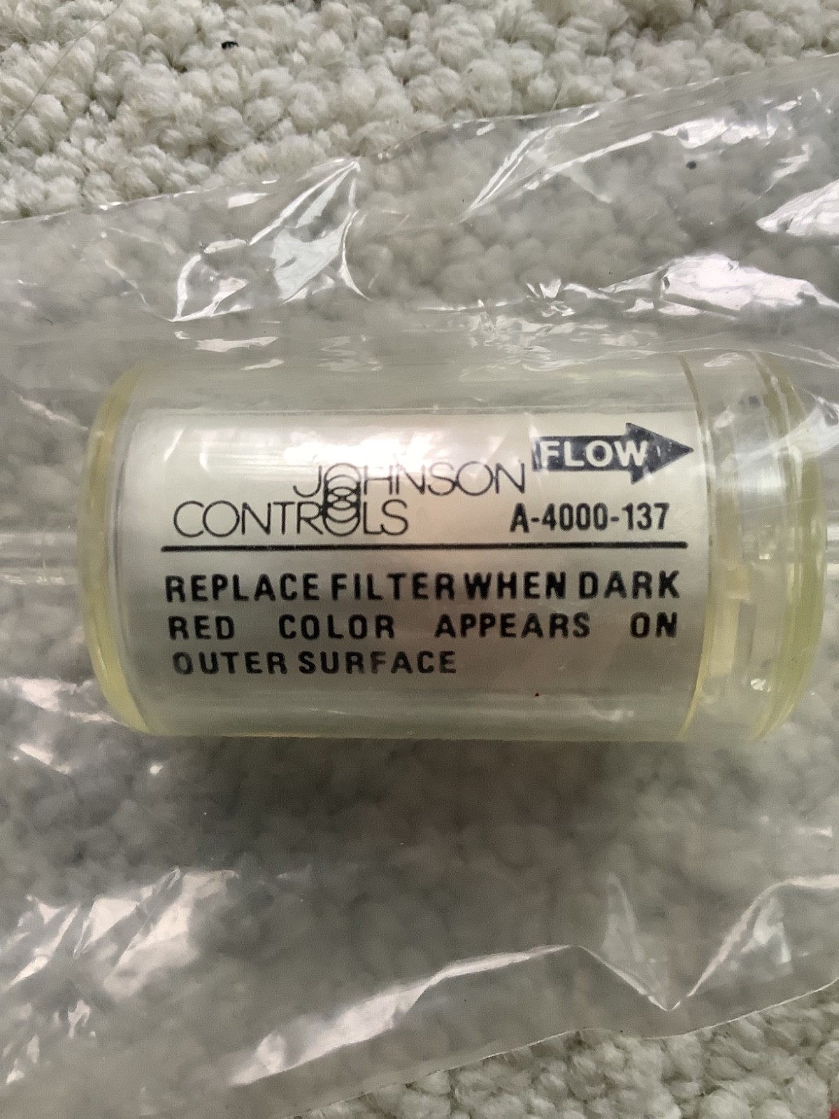NEW JOHNSON CONTROLS A-4000-137 INLINE OIL REMOVAL FILTER FOR COMPRESSED AIR