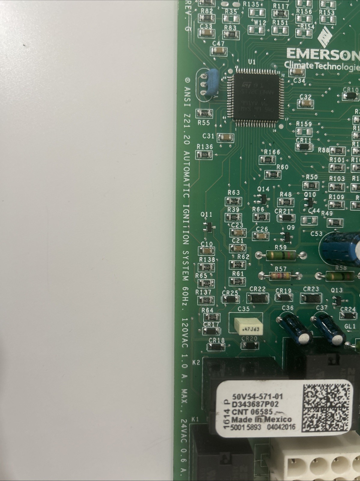 Emerson Climate 50V54-571-01 / D343687P02 Integrated Furnace Control Board