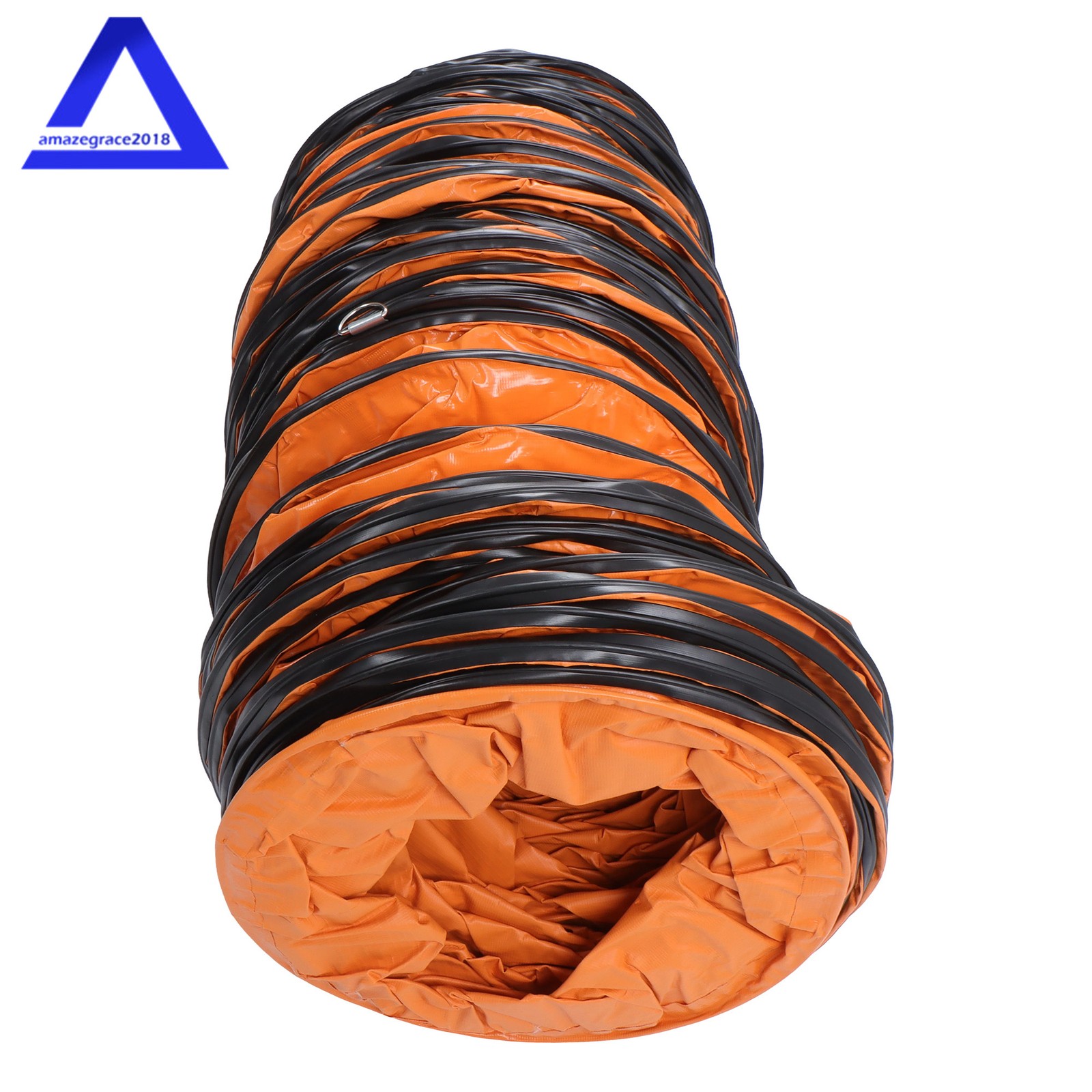 PVC Flexible Duct Hose for Ventilator Blower Fan w/ Rope & D-Ring 12″ × 32FT