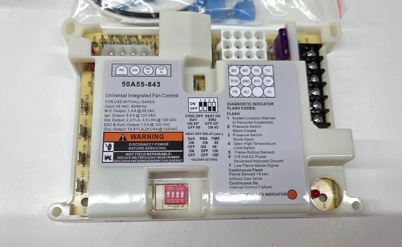 50A55-843 Furnace Control Circuit Board Replacement For White Rodgers