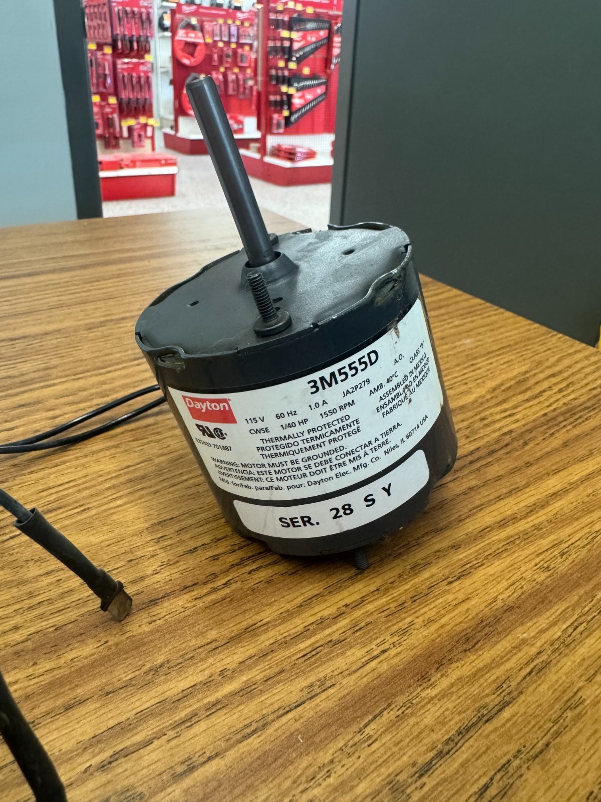 Dayton 3M555D 1/40 HP Blower Fan Motor 115V 1550 RPM CWSE Shaded Pole AC