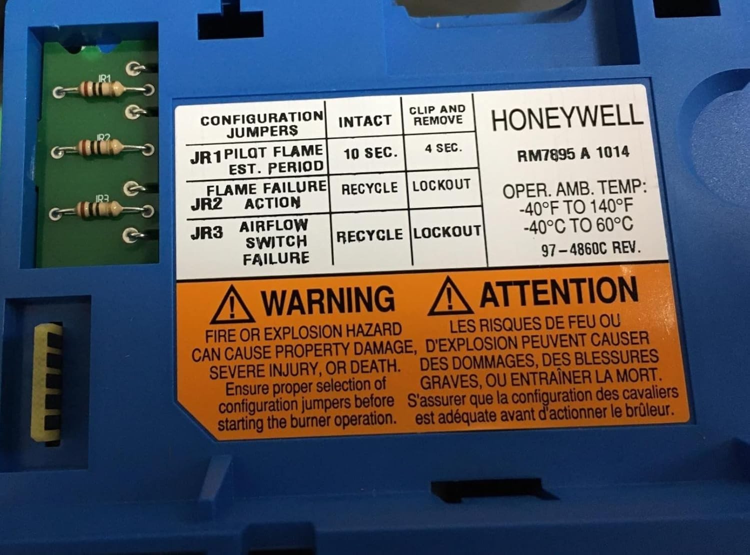 Honeywell RM7895A1014 On-Off Burner Control