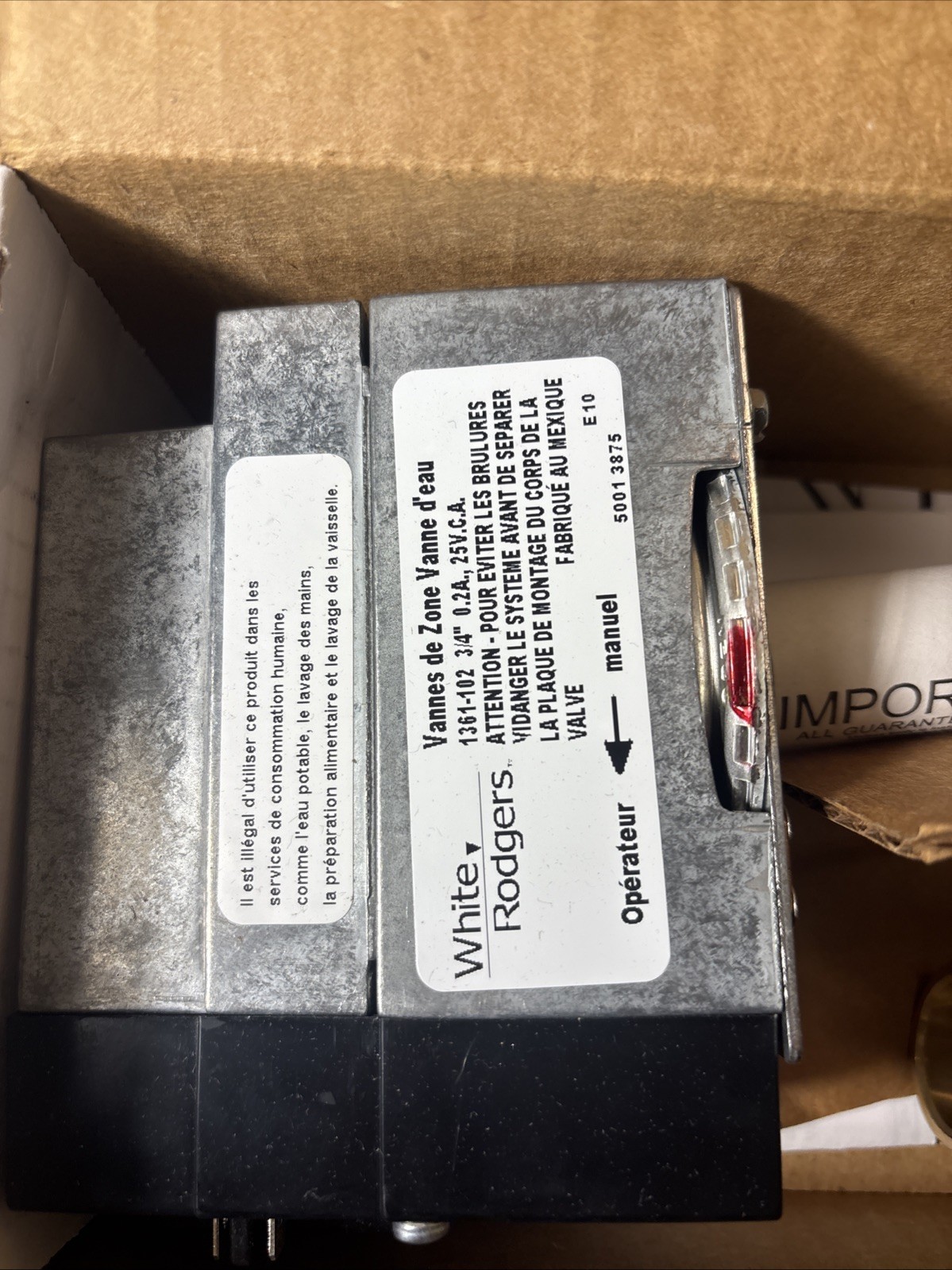 White-Rodgers 1361-102 3/4 In 2-Wire Sweat Zone Valve Stainless Steel