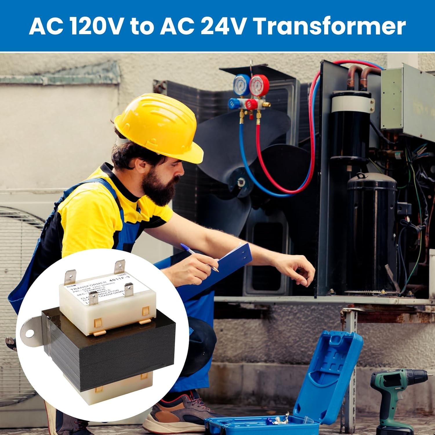 24V 40VA Furnace Transformer, 120V to 24V Transformer Compatible with Furnace…