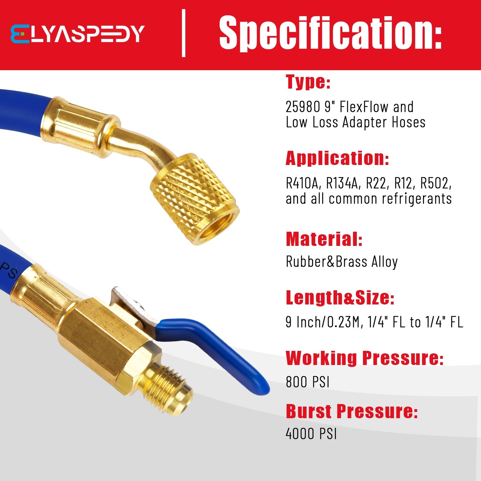3 PCS Upgrade 25980 1/4 Inch ID FlexFlow Low Loss Adapter Hoses 800 PSI